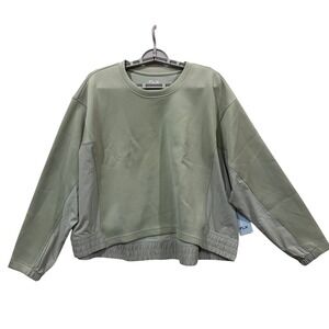 FLX Active Outdoor Womens XXL Mint Crkle‎ Mixed Media Sweatshirt WX21A102XS NWT